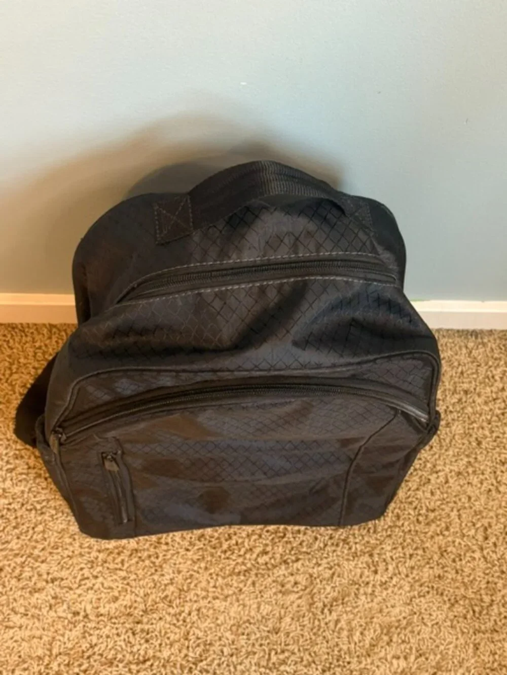 Thirty-One Black Diamond Quilted Deluxe Backpack